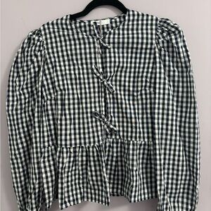Checkered BLUE and WHITE Women's Top